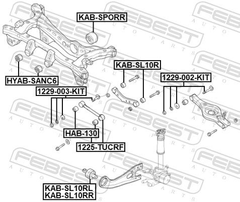 Важіль підвіски, підвіска коліс, Febest 1225-TUCRF