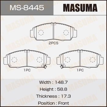 Комплект гальмівних колодок, Masuma MS-8445