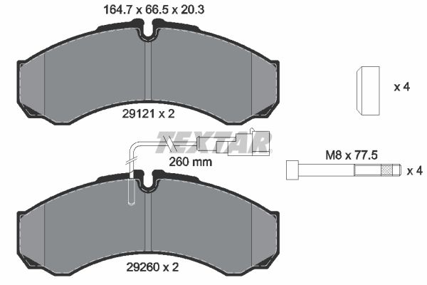 TEXTAR 2912113 Brake Pad Set, disc brake