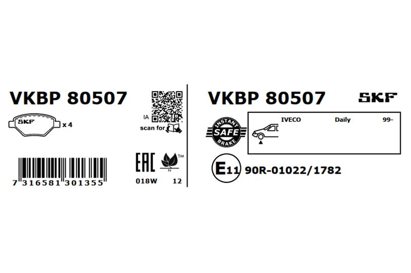 SKF VKBP 80507 Brake Pad Set, disc brake