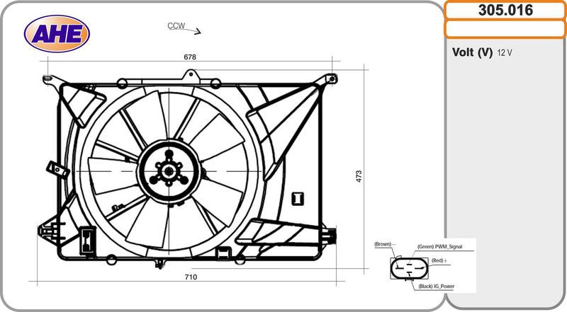 AHE 305.016 - Fan, engine cooling