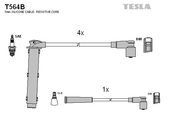 TESLA gyújtókábelkészlet T564B