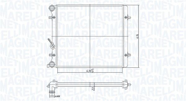 MAGNETI MARELLI Volkswagen радіатор Golf IV,V,Skoda Octavia 1,6 96-