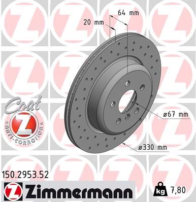 Гальмівний диск, Zimmermann 150.2953.52