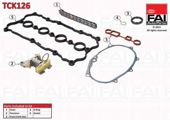 Комплект ланцюгів привода, Fai Autoparts TCK126