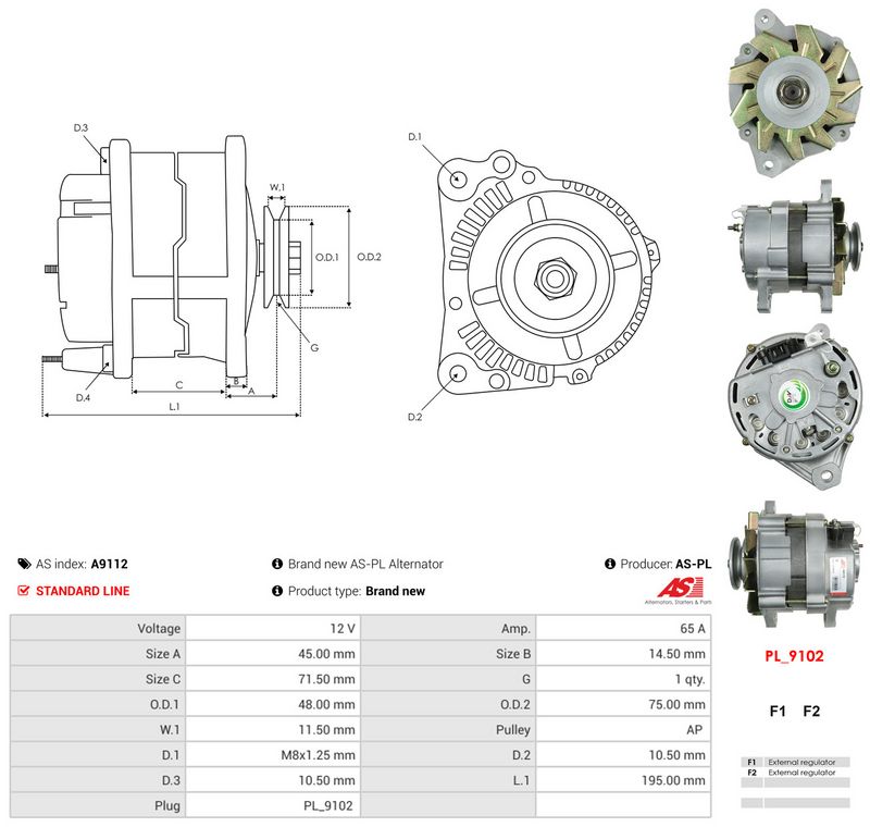AS-PL A9112 Alternator