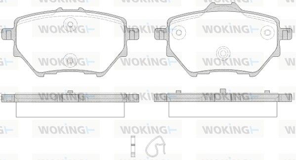 Комплект гальмівних накладок, дискове гальмо, Woking P14623.00