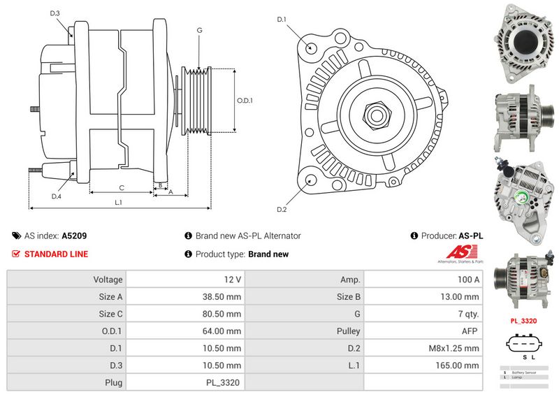 AS-PL A5209 Alternator