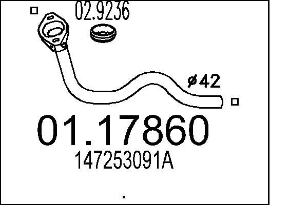MTS kipufogócső 01.17860