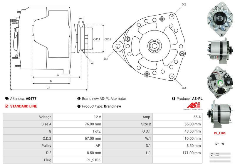 AS-PL A0477 Alternator