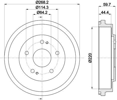 Гальмівний барабан, Hella 8DT355300-291