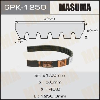 Поліклиновий ремінь, Masuma 6PK1250