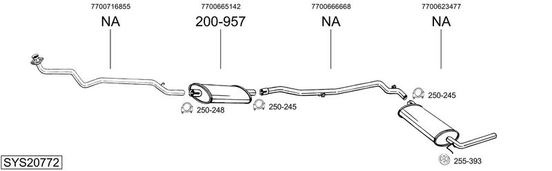 BOSAL kipufogórendszer SYS20772