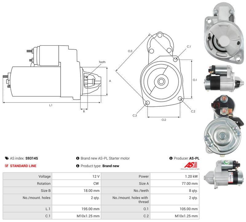 Starter, AS-PL S9314S