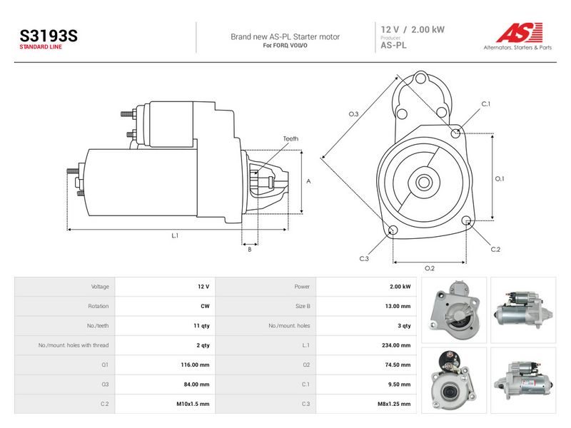 Starter, AS-PL S3193S