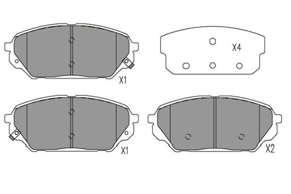 Комплект гальмівних накладок, дискове гальмо, Kavo Parts KBP-3039