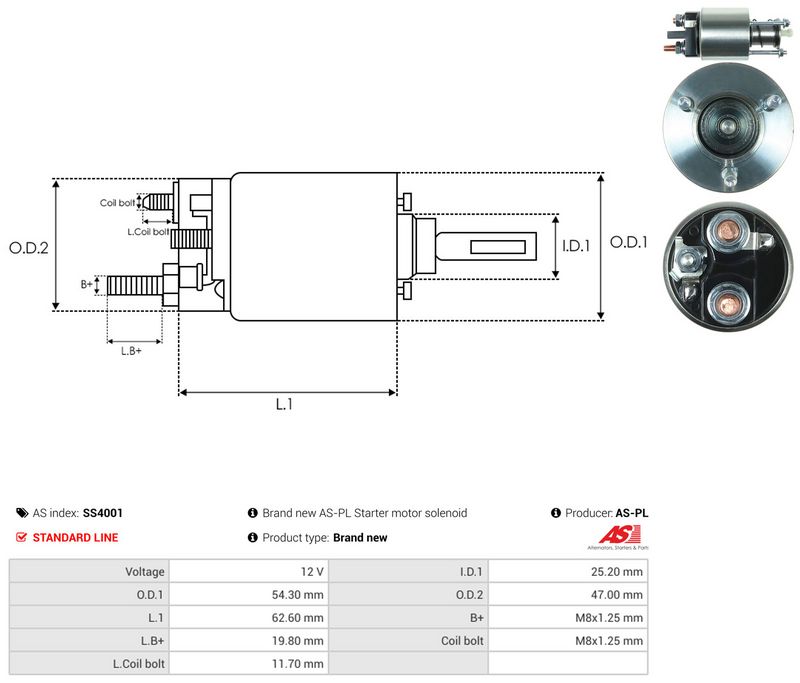 Magnetlülitus, starter, AS-PL SS4001