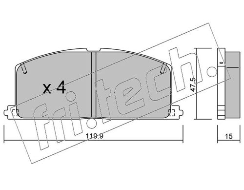 fri.tech. fékbetétkészlet, tárcsafék 110.0