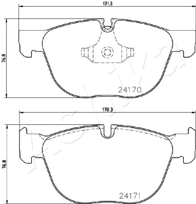 Комплект гальмівних накладок, дискове гальмо, Ashika 50-00-0132