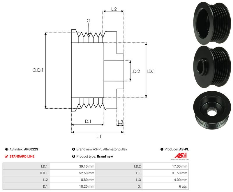 Rihmaratas, generaator, AS-PL AP6022S