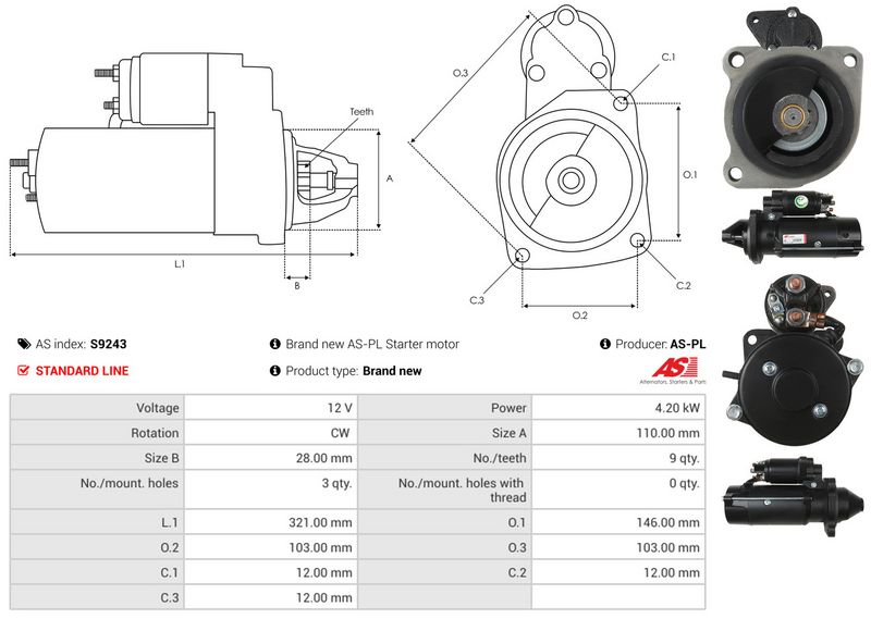 AS-PL S9243 Starter