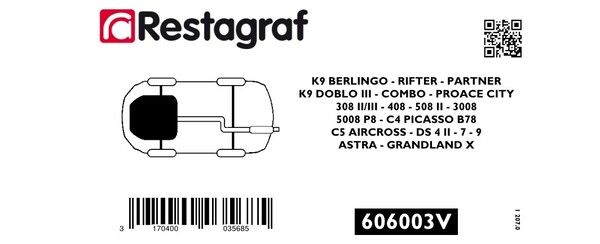 Kit de clip de fixation, carrosserie RESTAGRAF 606003V