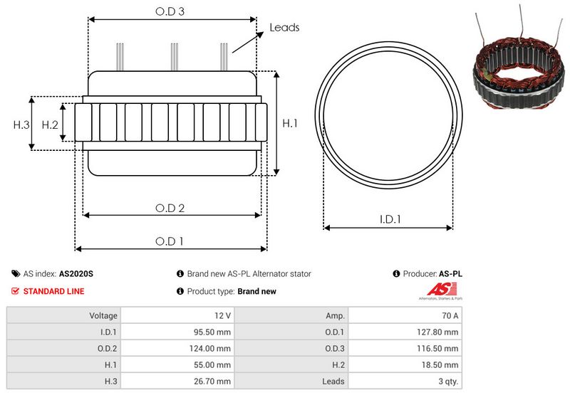 Staator, generaator, AS-PL AS2020S