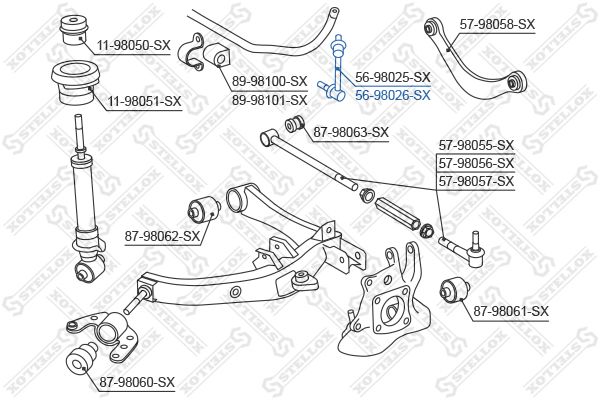 STELLOX 56-98026-SX Link/Coupling Rod, stabiliser bar