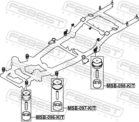 Опора, рама тз, Febest MSB096KIT