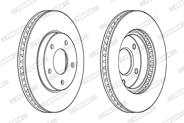 Гальмівний диск, з вентиляцією, 276мм, кількість отворів 5, MITSUBISHI LANCER 9/10 03- перед., Ferodo DDF1599