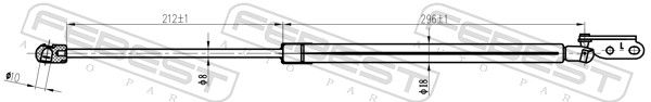 FEBEST 02117-007LH Gas Spring, boot/cargo area