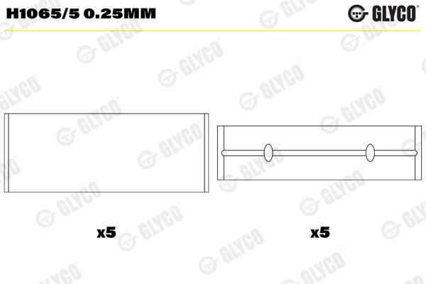 Комплект вкладышей коренных 0,25мм H106550.25MM