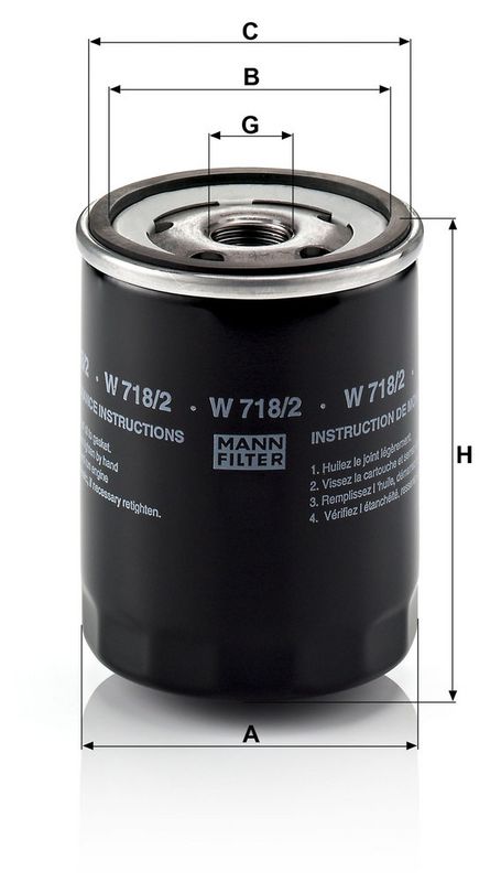 Filtru ulei W 718/2 MANN-FILTER