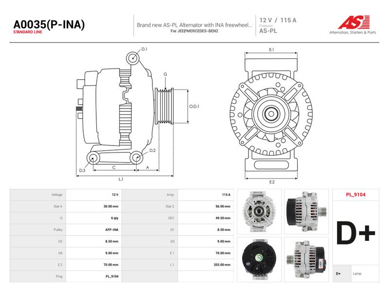 Generaator, AS-PL A0035(P-INA)
