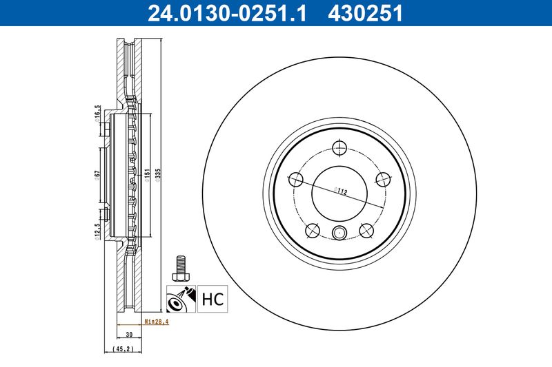 ATE Remschijf 24.0130-0251.1