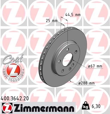 Гальмівний диск, Zimmermann 400.3642.20