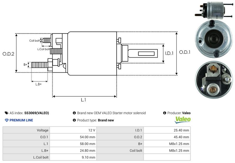 AS-PL SS3069(VALEO) Solenoid Switch, starter