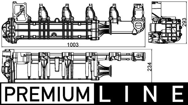 Радіатор, система рециркуляції вг, Mahle CE13000P