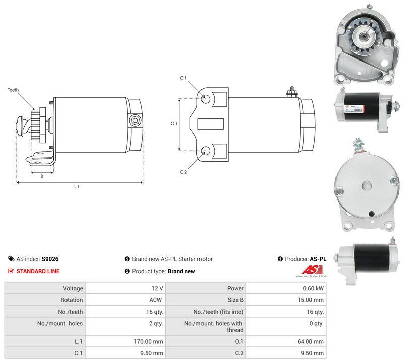 Starter, AS-PL S9026