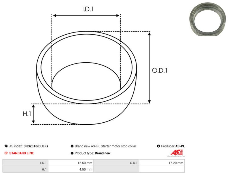 AS-PL SRS2018(BULK) Repair Kit, starter