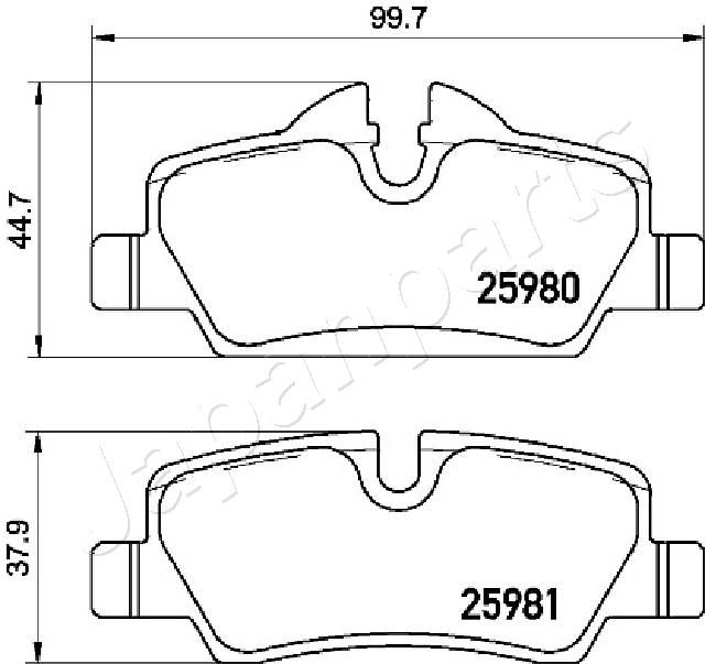 Комплект гальмівних накладок, дискове гальмо, Japanparts PP-0118AF