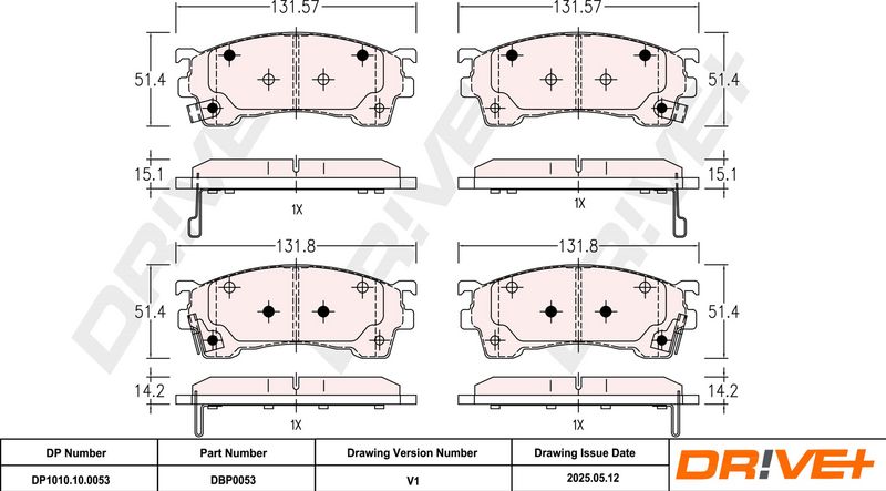Set placute frana,frana disc DP1010.10.0053 Dr!ve+