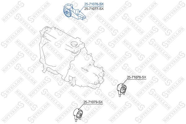 STELLOX 25-17460-SX Mounting, engine