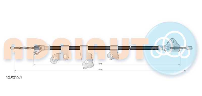 Тросовий привод, стоянкове гальмо, Adriauto 52.0255.1