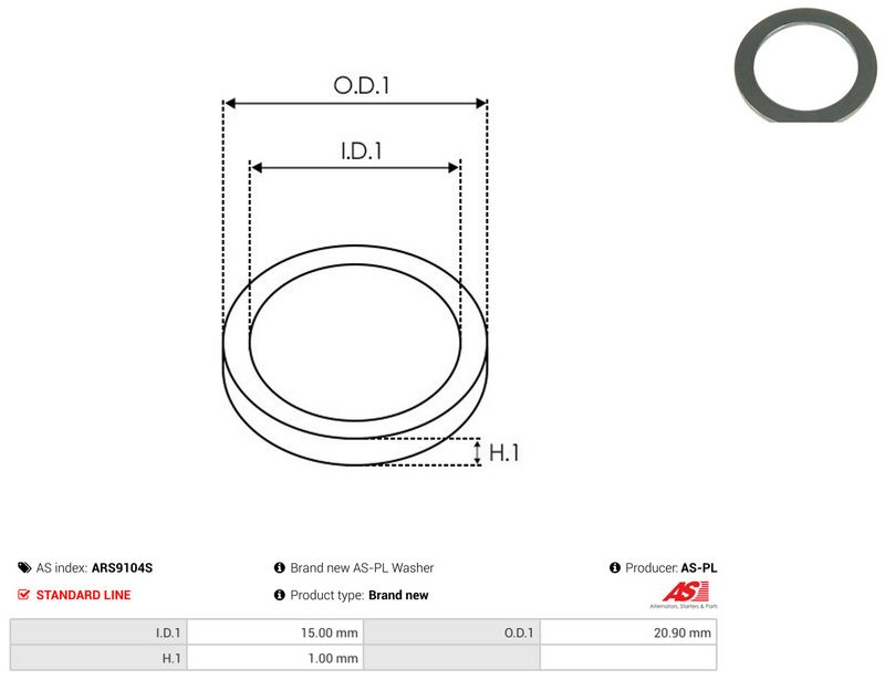 AS-PL ARS9104S Repair Set, alternator