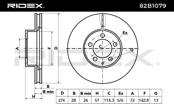 спирачен диск RIDEX