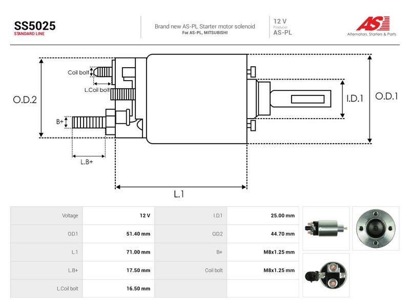 Magnetlülitus, starter, AS-PL SS5025
