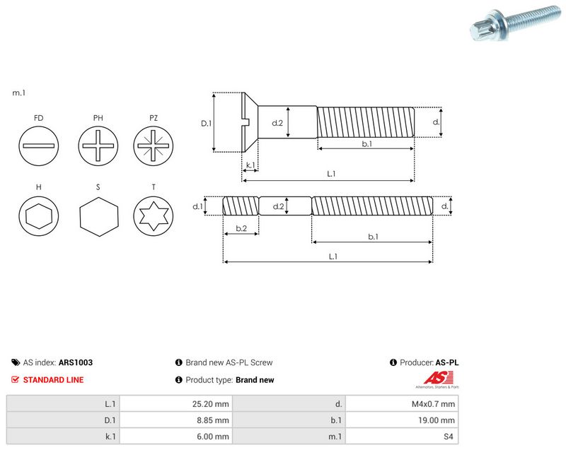 AS-PL ARS1003 Repair Set, alternator
