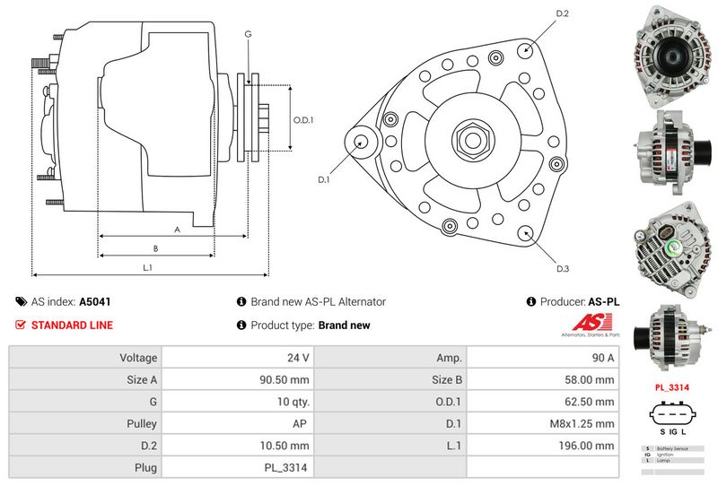 AS-PL A5041 Alternator
