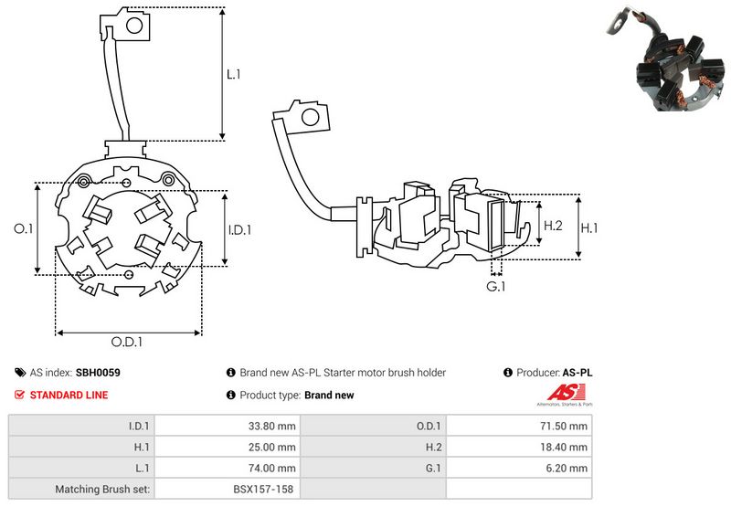AS-PL SBH0059 Holder, carbon brushes